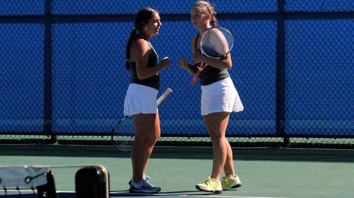 Bishop Carroll’s doubles team Lauren Steven/Paige Stranghoner took third Saturday at the 2018 Collegiate Tournament of Champions. (Sept. 22, 2018)