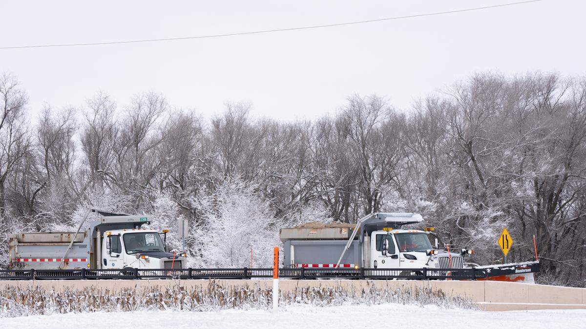 (FILE PHOTO) Snow plow drivers take a break in west Wichita (2024)