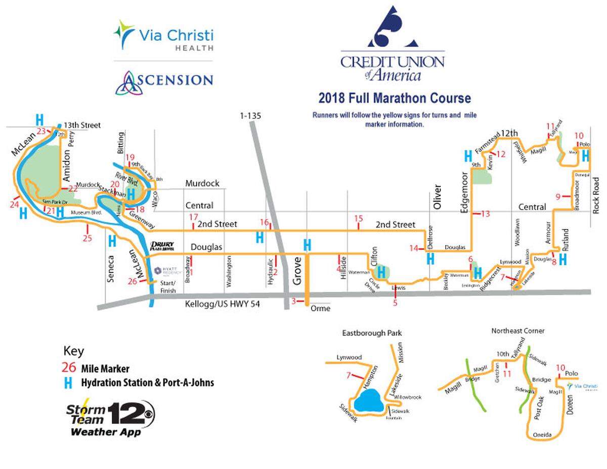 The 2018 Wichita Prairie Fire Marathon course. The race is October 14.