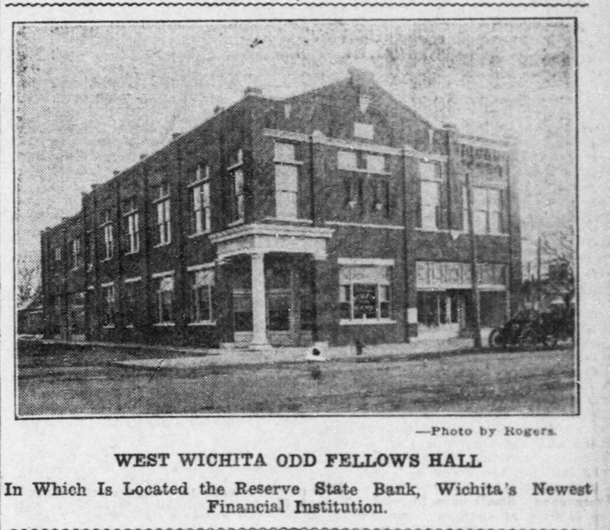 A photo of the building at 930 W. Douglas ran in a 1911 issue of The Wichita Eagle with a story detailing the west side’s growth.