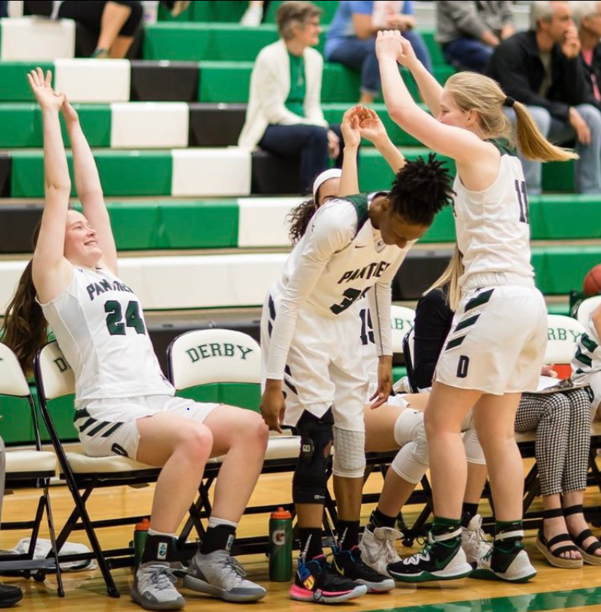 Derby’s Addy Brown, left, and Maryn Archer, right, are both headed to Division I basketball after their young high school careers.
