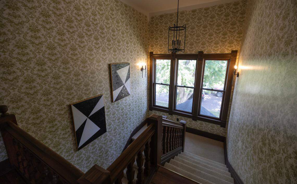 The main staircase in the newly remodeled Sternberg Mansion.