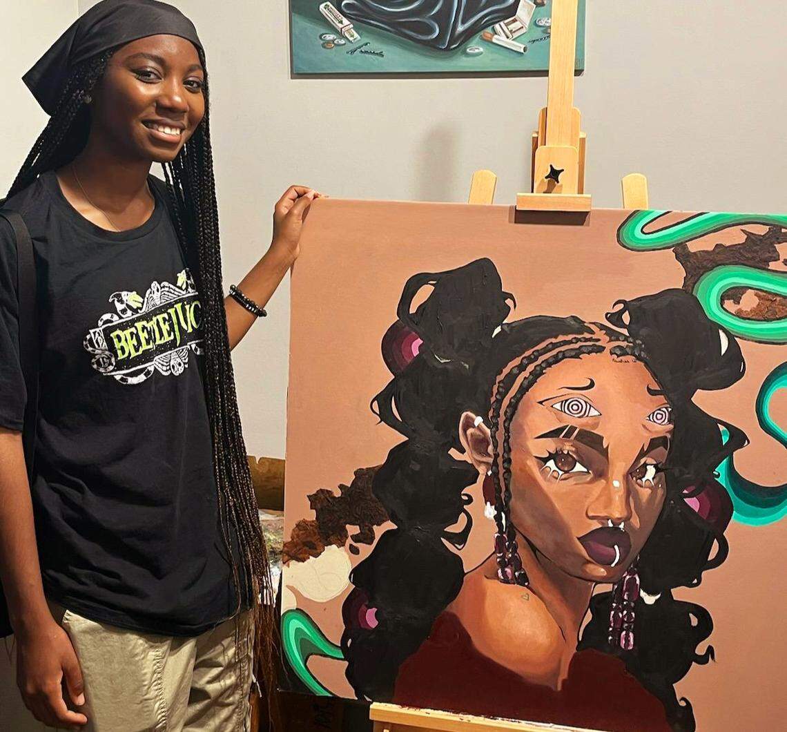 Brooklyn Hicks was skeptical when she heard about a new program to mentor young artists of color “just because I never heard of anything like that before,” but now she said she’s enjoying it and learning from it.
