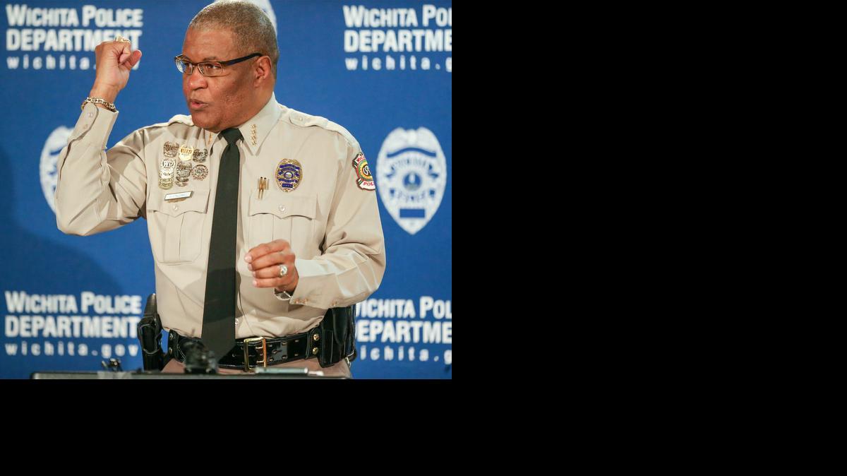 During a news conference Thursday in City Hall, Wichita Police Chief Norman Williams describes how 30-year-old David Zehring took out a knife after being stopped after a high-speed chase by police Thursday morning.


