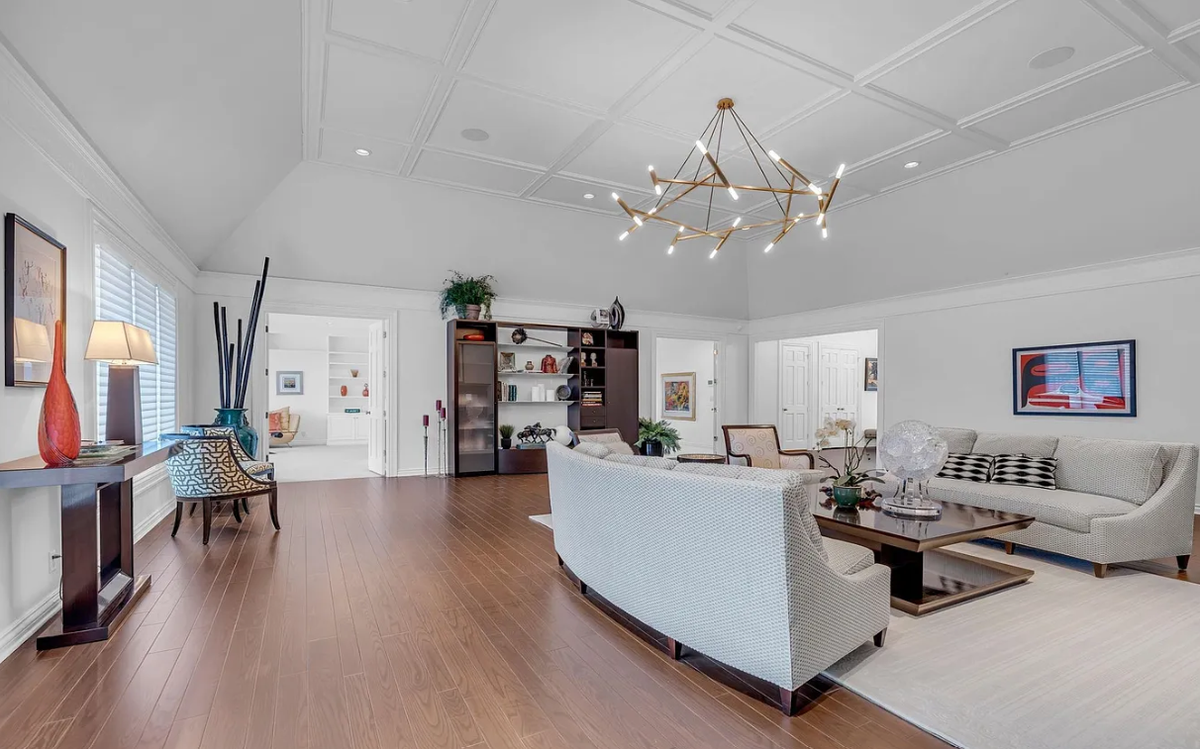 A look inside the living room of 1440 N Gatewood St. Unit 33, on sale for about $1.2 million.