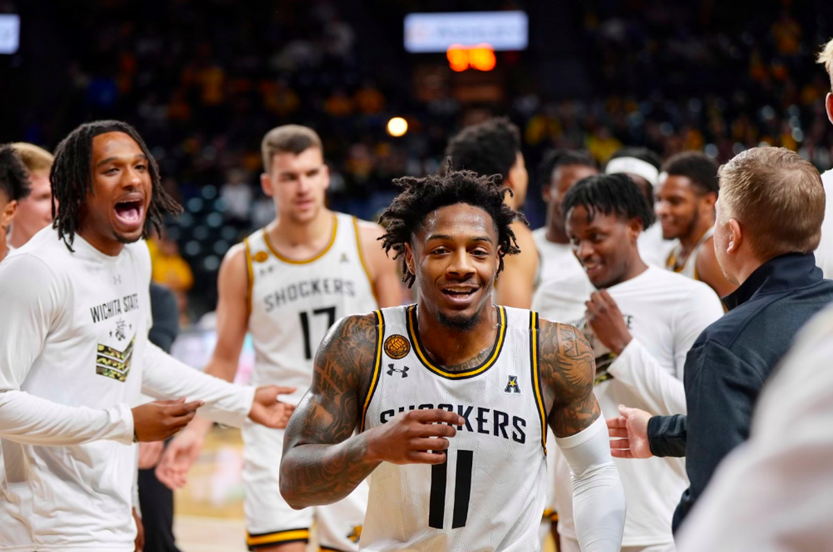 Wichita State senior point guard Justin Hill smiles after scoring a basket in the Shockers’ first home win against Montana State on Saturday.
