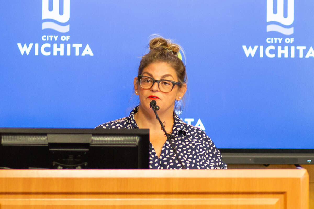Wichita Vice Mayor Maggie Ballard speaks on turning recently closed Park Elementary School into a homeless center. Ballard said the building, called the Multi-Agency Center or MAC, would be ready to use as the 2024-2025 winter emergency shelter and fully in service for the community by 2026. “The idea of the MAC is to have anyone with any situation (or) crisis to walk into the building and for there to be some type of resource or organization in there to address the situation,” Ballard said at a June 6 city briefing.