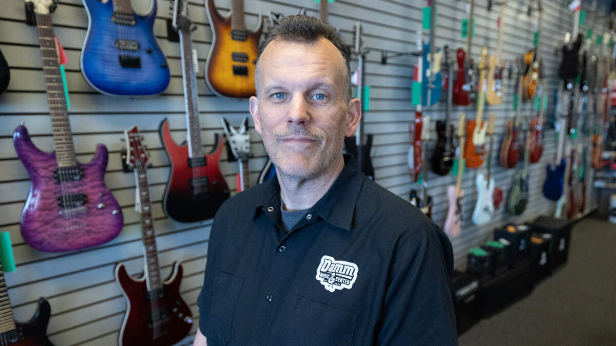 Kevin Damm of Damm Music Center sells new and used musical instruments and equipment. Secondhand dealers like Damm, who sell everything from used cars and mowers to musical instruments and antiques, are required to input the name, phone number, address and driver’s license number of everyone they buy from into a police database. That method maybe be going away soon. Damm thinks some of the regulations are smart and deter criminals from selling stolen goods at stores like his.