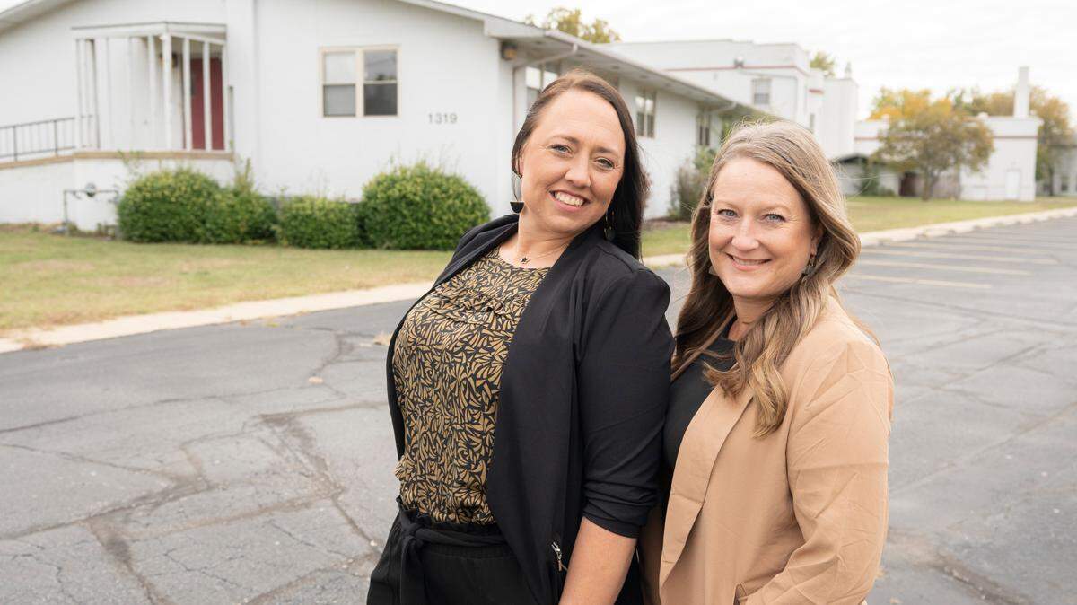 Nicole McArthur (formerly McLain), left, and Kimberly Becker are moving the Little Stars autism therapy center to this building at 1319 W. May just south of Seneca Bowl. The move is a big jump to 45,000 square feet for the business.