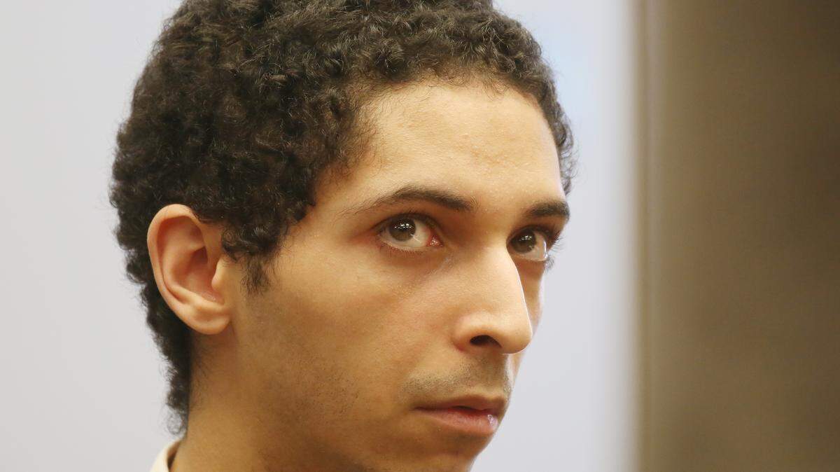 Tyler Barriss appears before Judge Bruce Brown on Tuesday morning in a preliminary hearing in the swatting death of Andrew Finch in December 2017. The 25-year-old Los Angeles man is accused of making the "swatting" call that led a Wichita police officer to shoot Finch.