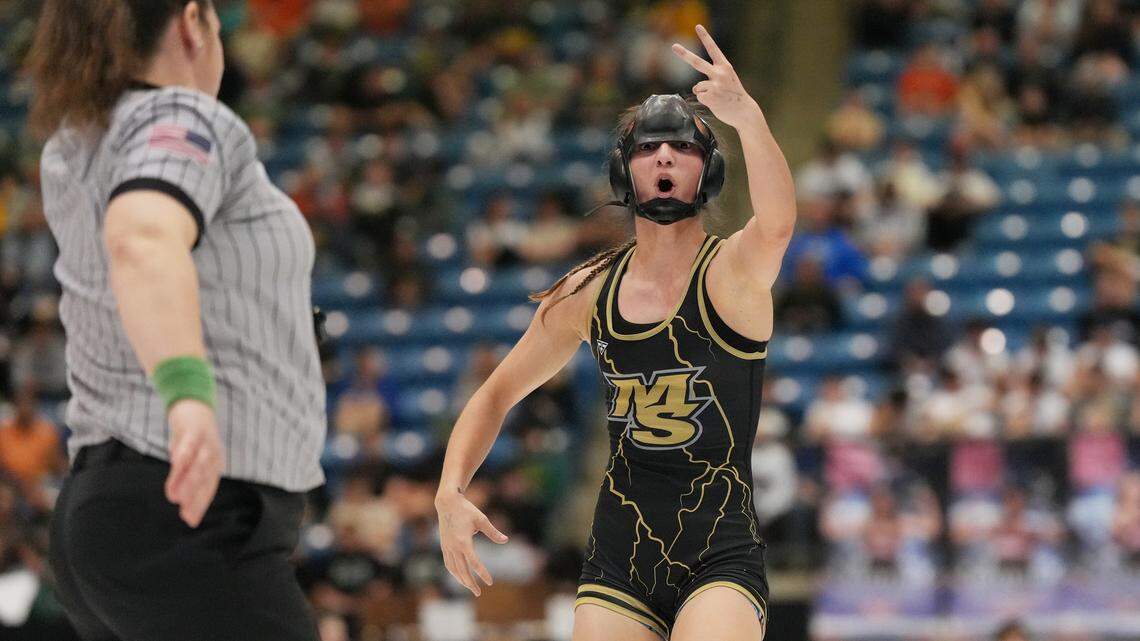 She mowed lawns to fund her wrestling dreams. Then won her second state title