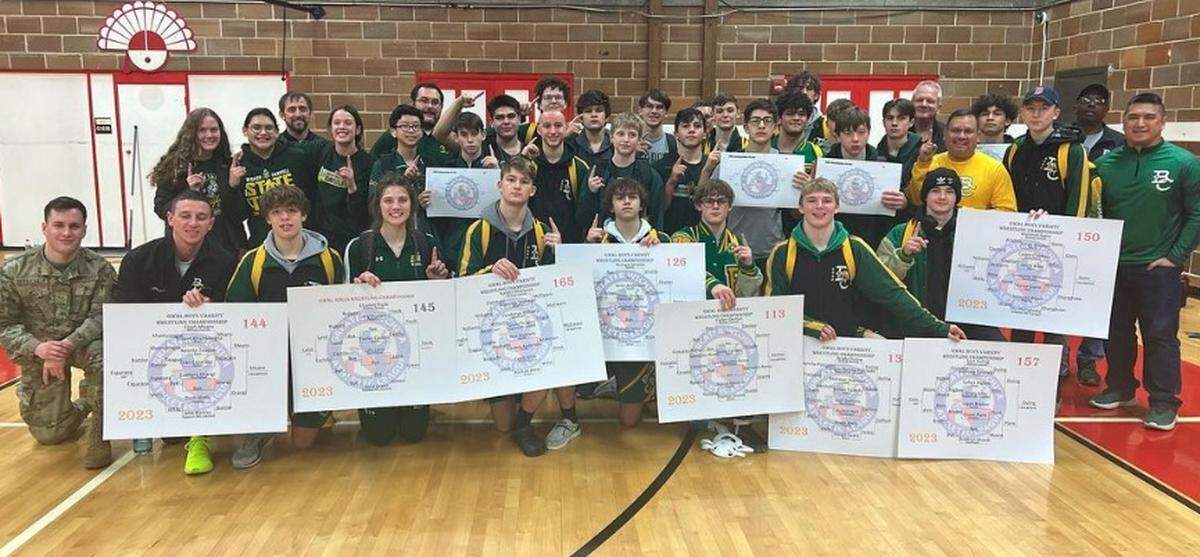 The Bishop Carroll boys wrestling team won its third straight City League team championship on Saturday.