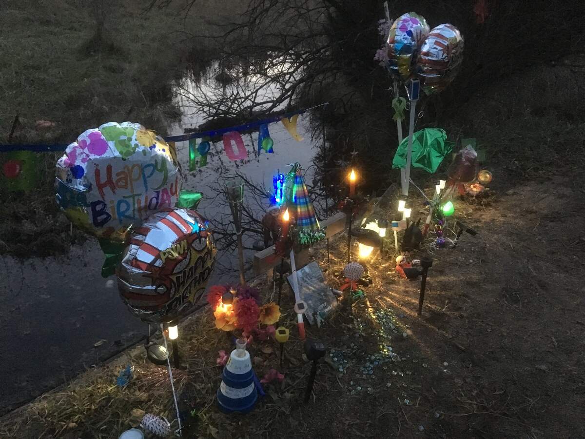 A group of women who came together earlier this year to try to find a missing Wichita boy, Lucas Hernandez, still visit the spot where his body was found. They change the memorial decorations for the seasons, the holidays and his birthday - which is Monday, Dec. 3. He would have been 6. (November 29, 2018)
