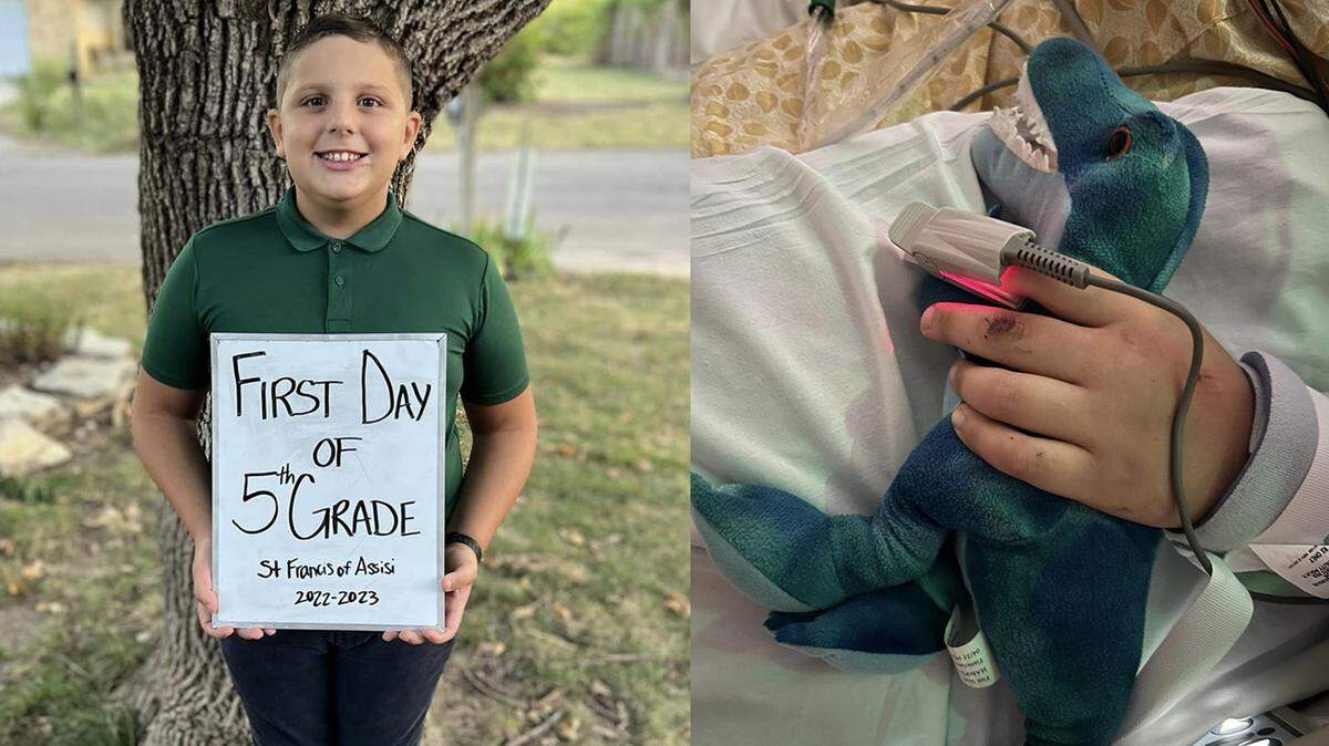 11-year-old Nathan Patrick remains hospitalized after he was struck by a vehicle while riding his bike to school on Tuesday.