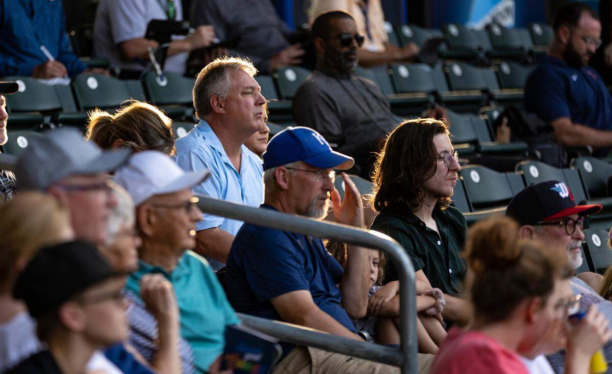 Fans watch the Wichita Wind Surge on Thursday night at the new Riverfront ballpark.