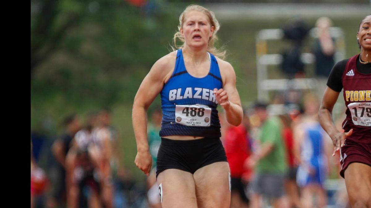 Gardner Edgerton’s Kendra Wait completed arguably the most impressive four-gold performance in the history of the Kansas high school state track and field meet.