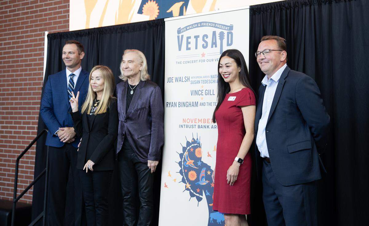 Joe Walsh was in Wichita on Friday to announce his VetsAid concert at Intrust Bank Arena on November 15.