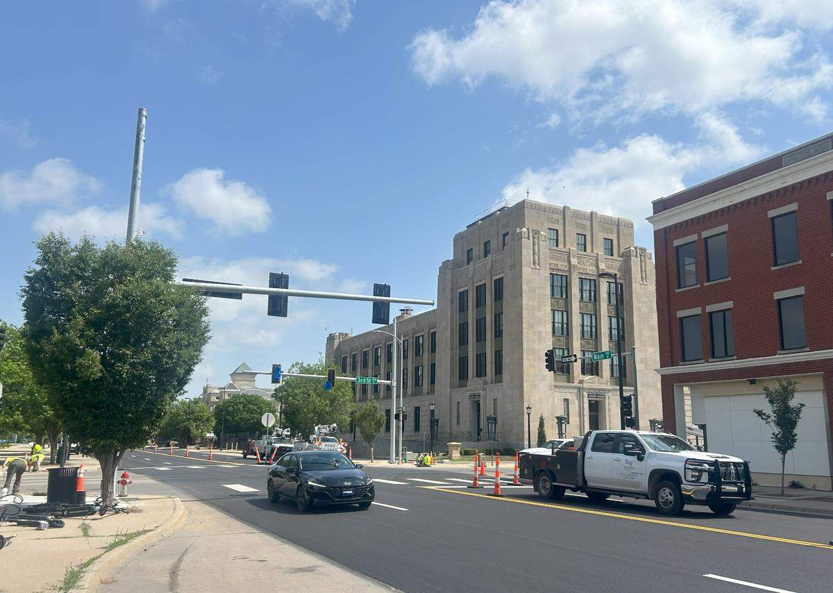 Main Street in downtown Wichita will open to two-way traffic Thursday.