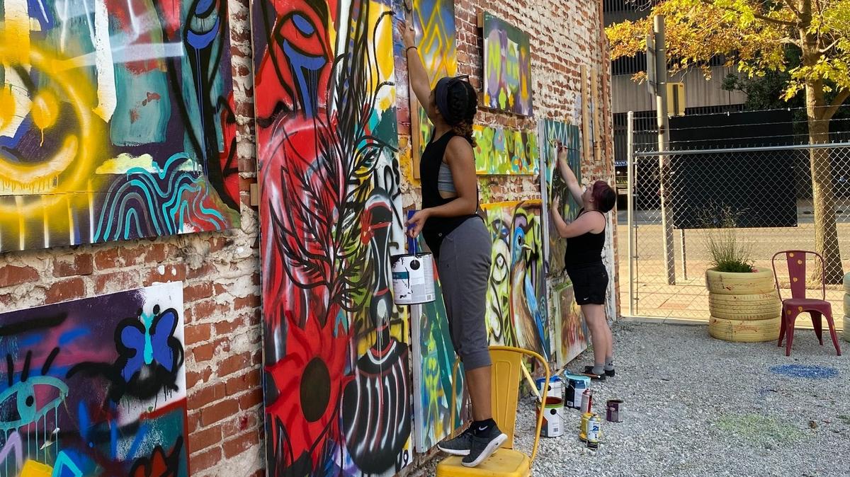 The new outdoor Chainlink Gallery Place is on the south side of Douglas between Main and Market.
