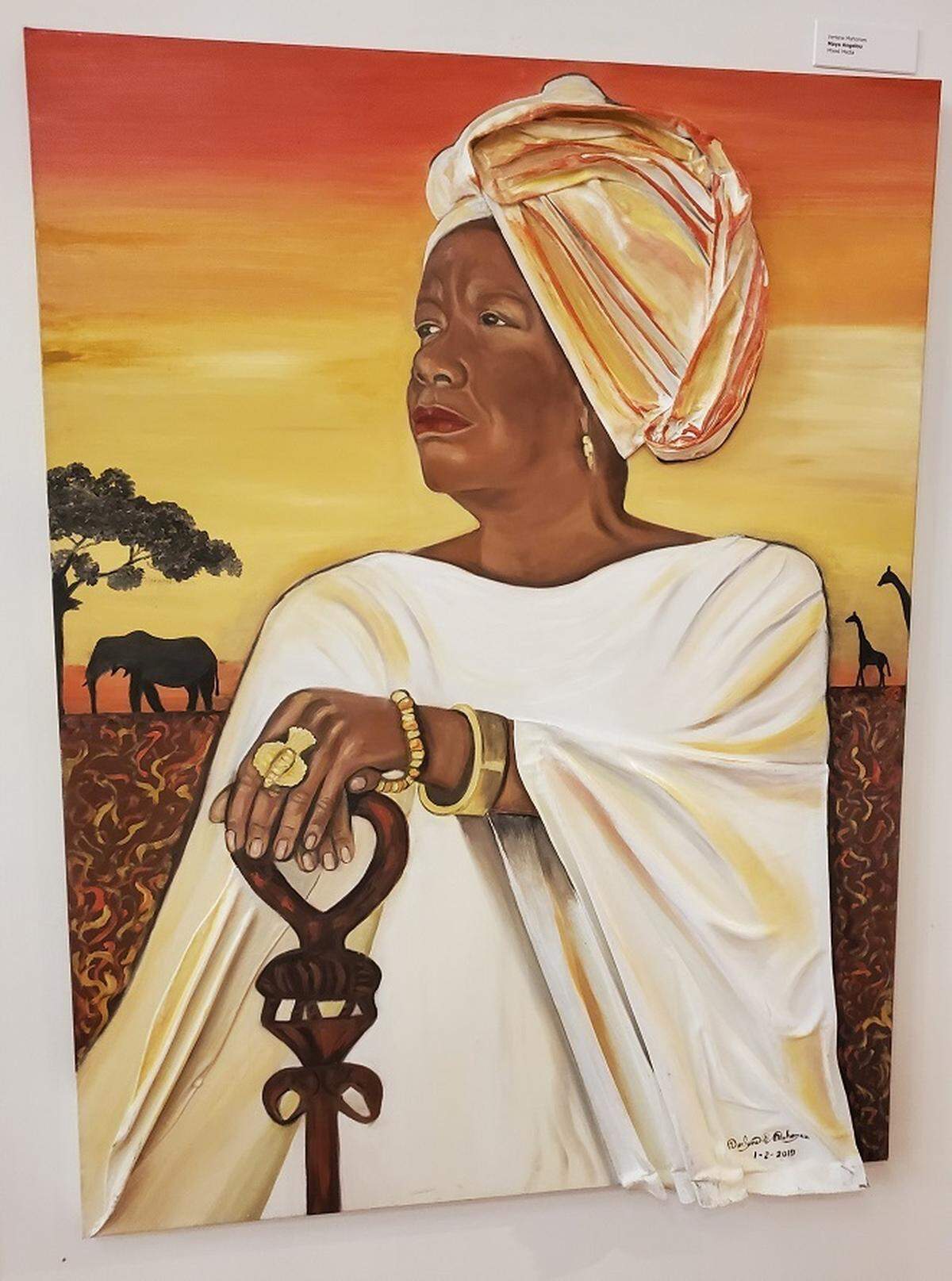 Wichita artist Verlene Mahomes’ 3-D portrait of Maya Angelou is on display at The Kansas African American Museum. The exhibit closes Saturday.