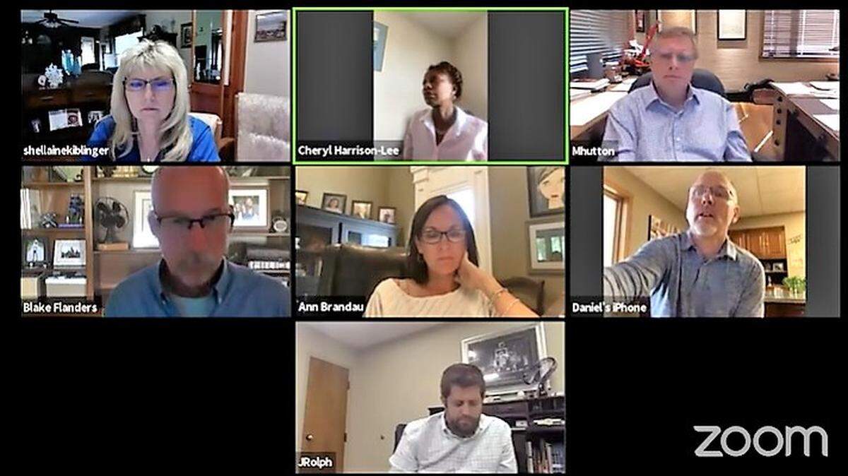 Screenshot of Kansas Board of Regents special meeting on Wednesday, June 10, 2020. Members of the public can only view the Regents’ Wednesday Zoom meeting at the board’s Topeka office.