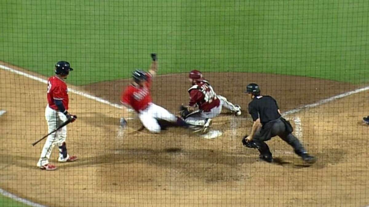 Replays at Riverfront Stadium appeared to show Anthony Prato beat the tag trying to steal home plate for a critical run in the bottom of the eighth inning of Tuesday’s Game 2 of the Texas League championship series. Frisco would go on to win the game and the title with a 7-5 victory.