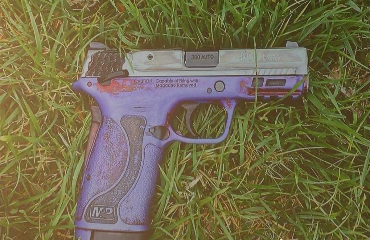 Authorities say Benjamin David Board pulled this handgun from his waistband and pointed it an officer who was trying to arrest him Wednesday.