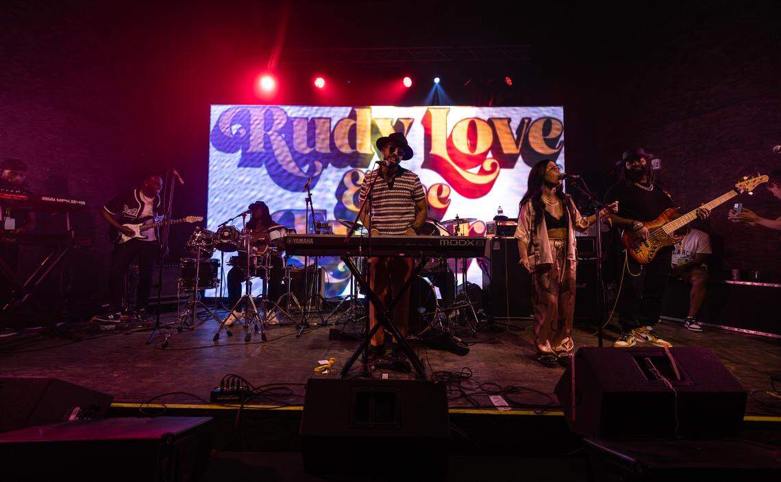 Rudy Love and the Encore play the indoor stage at WAVE during the first night of Elsewhere Fest on Friday.