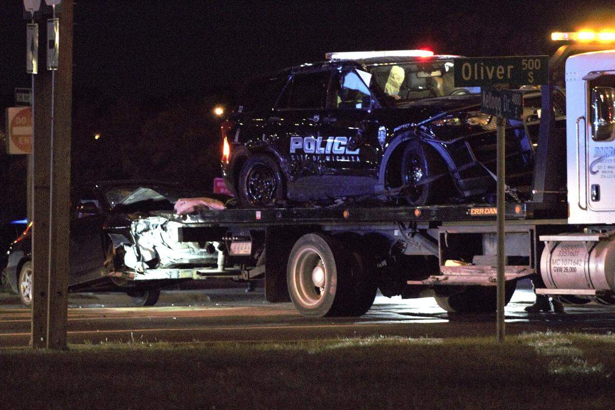 Police had the intersection of Kellogg Drive and Oliver Street blocked off for hours Sunday night after the crash.