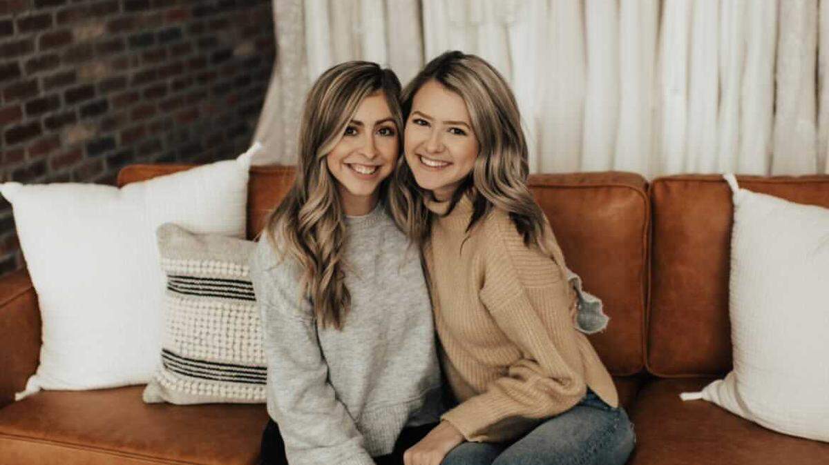 Paige Albert, left, is opening Brick & Bustle Bridal Shop in Old Town on Saturday, and her sister, Carly Albert, is helping her with the new shop and her Something White Bridal Boutique in Kansas City, Mo.