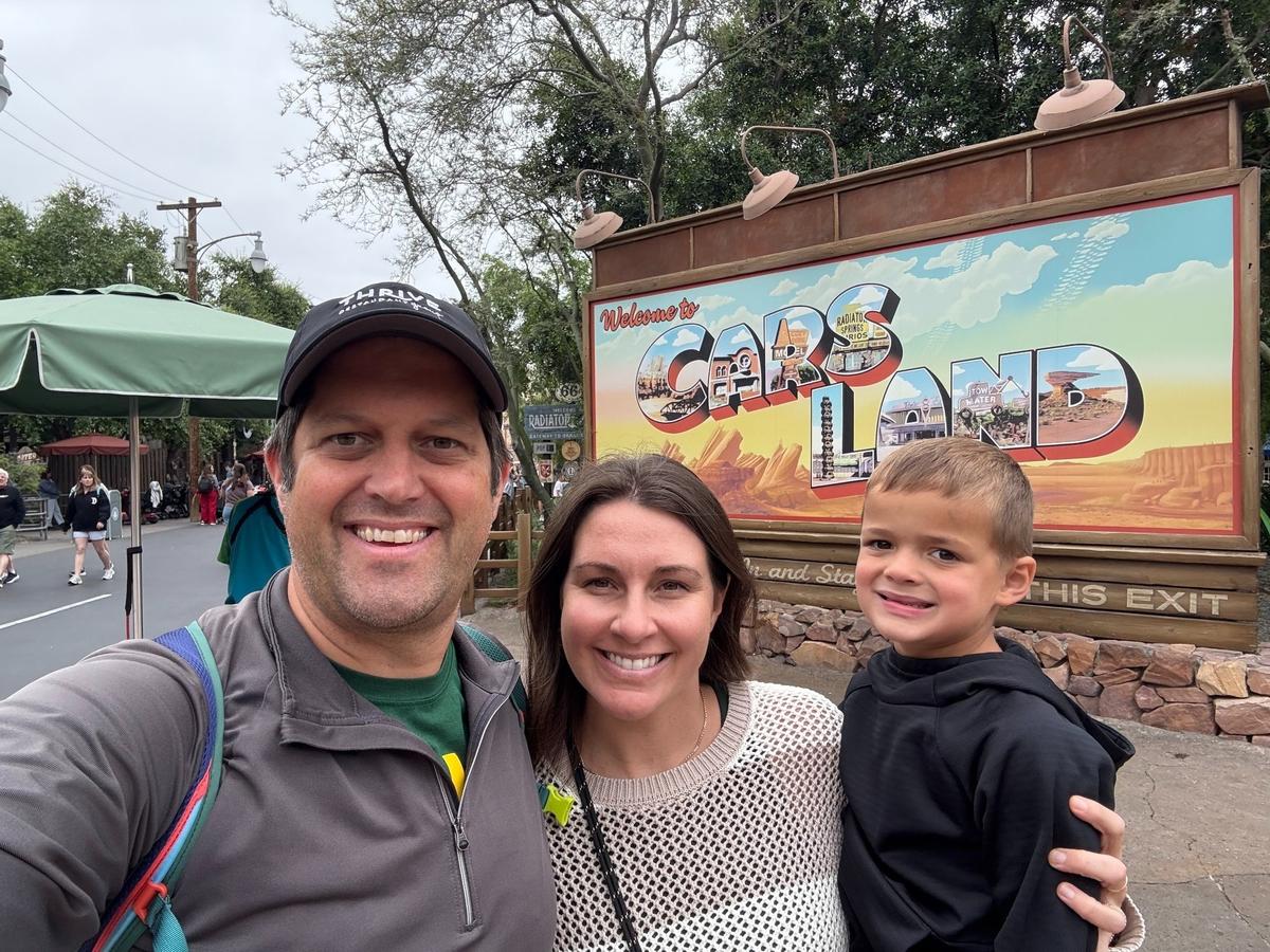 Jon, Lauren and Bear Rolph on a recent trip to Disneyland. Jon Rolph has been on physical restrictions while fighting cancer the last couple of years, but those restrictions were lifted on June 1, so he got to carry and physically play with Bear more on this trip. Rolph said he had fun but “felt like I had done 2,000 sit-ups the next day my abs were so sore.”