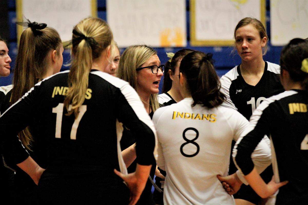 Andale volleyball coach Kaylie Bergkamp is in her first season with the Indians and already has them in the Class 4A state tournament. (Oct. 26, 2018)