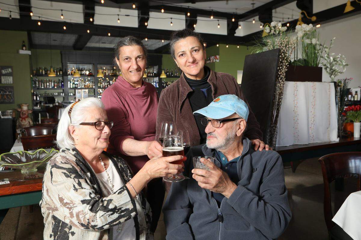 Naji Toubia, lower right, helped run Latour restaurant group in Wichita. He’s pictured on the occasion of the company’s 40th anniversary in 2019 with wife Claire Toubia, lower left, and sisters Randa Toubia, left, and Joumana Toubia.