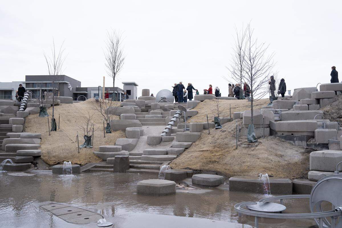 Members of Junior League of Wichita raised $2.3 million to pay for the water feature at Exploration Place's playground. On Wednesday, they got a preview.