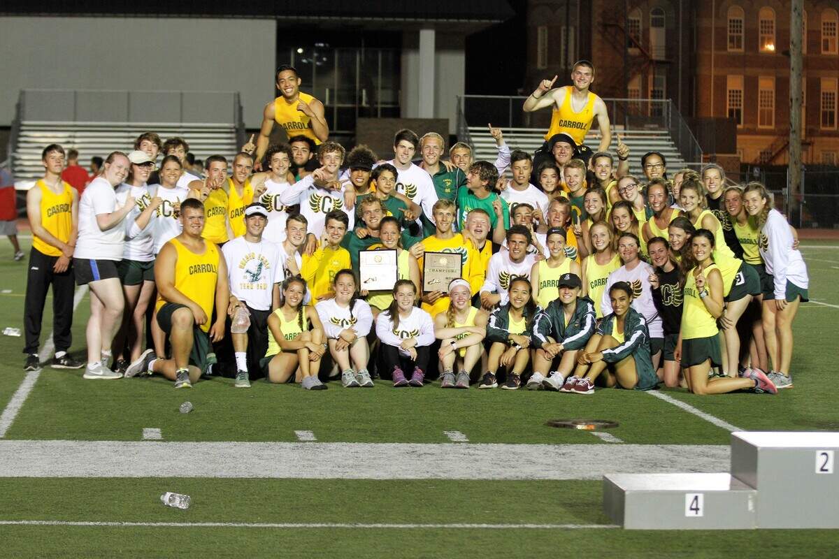The Bishop Carroll Golden Eagles boys and girls track and field teams.