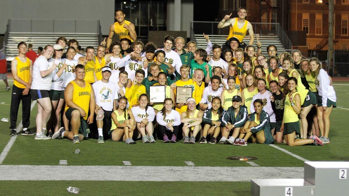 The Bishop Carroll Golden Eagles boys and girls track and field teams.