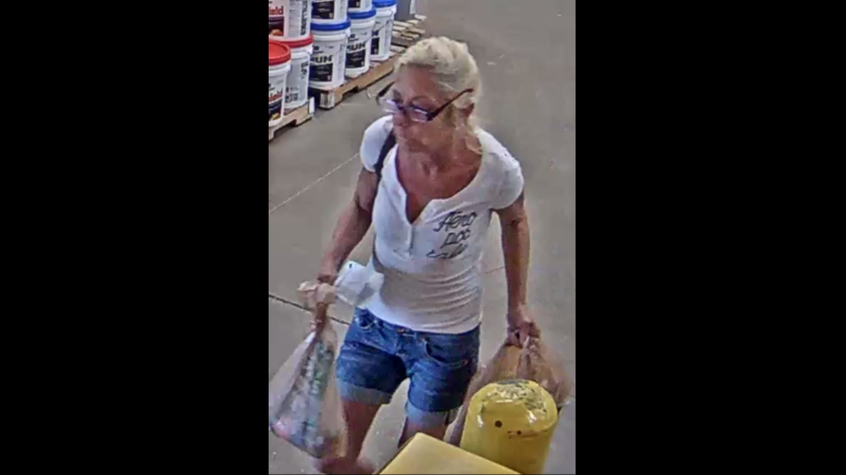 Police said this woman’s age is “too old to be wearing Aeropostale.”