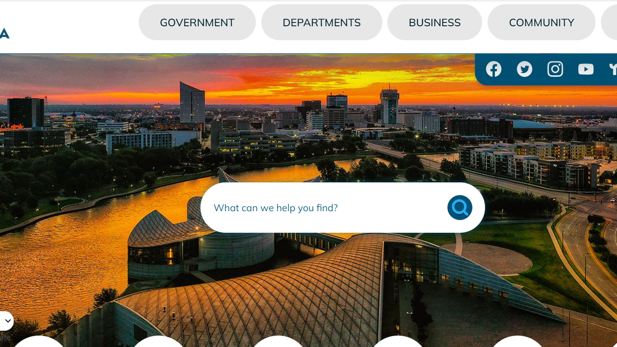 Screenshot of Wichita.gov, which has been designated the city’s official newspaper for the purpose of publishing legal notices.
