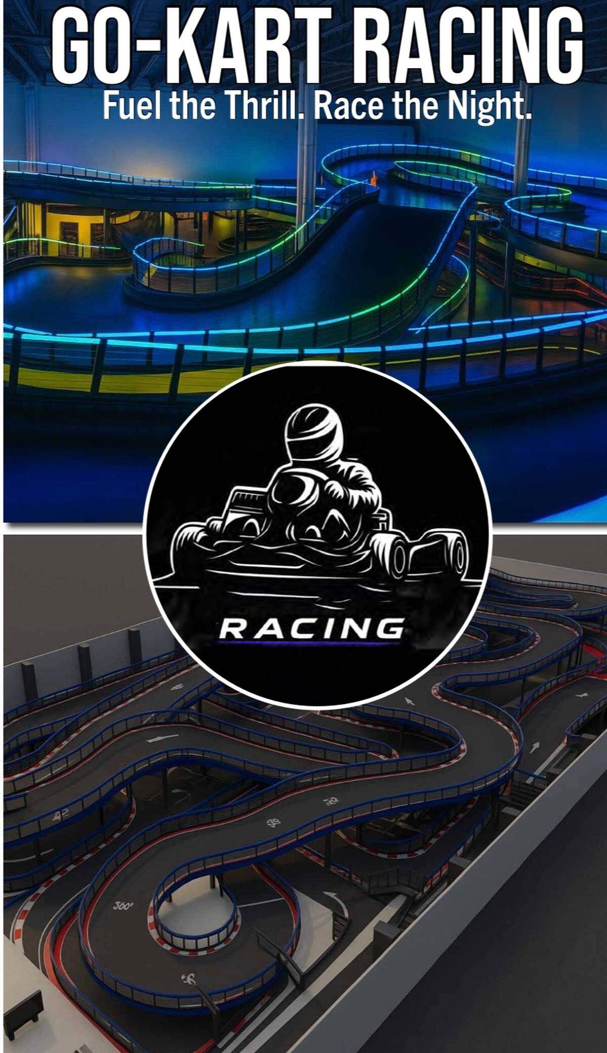 Indoor and outdoor go-kart racing would be part of a $200 million multisport entertainment complex at the K-96 STAR bond district if the city approves issuing the bonds next week.