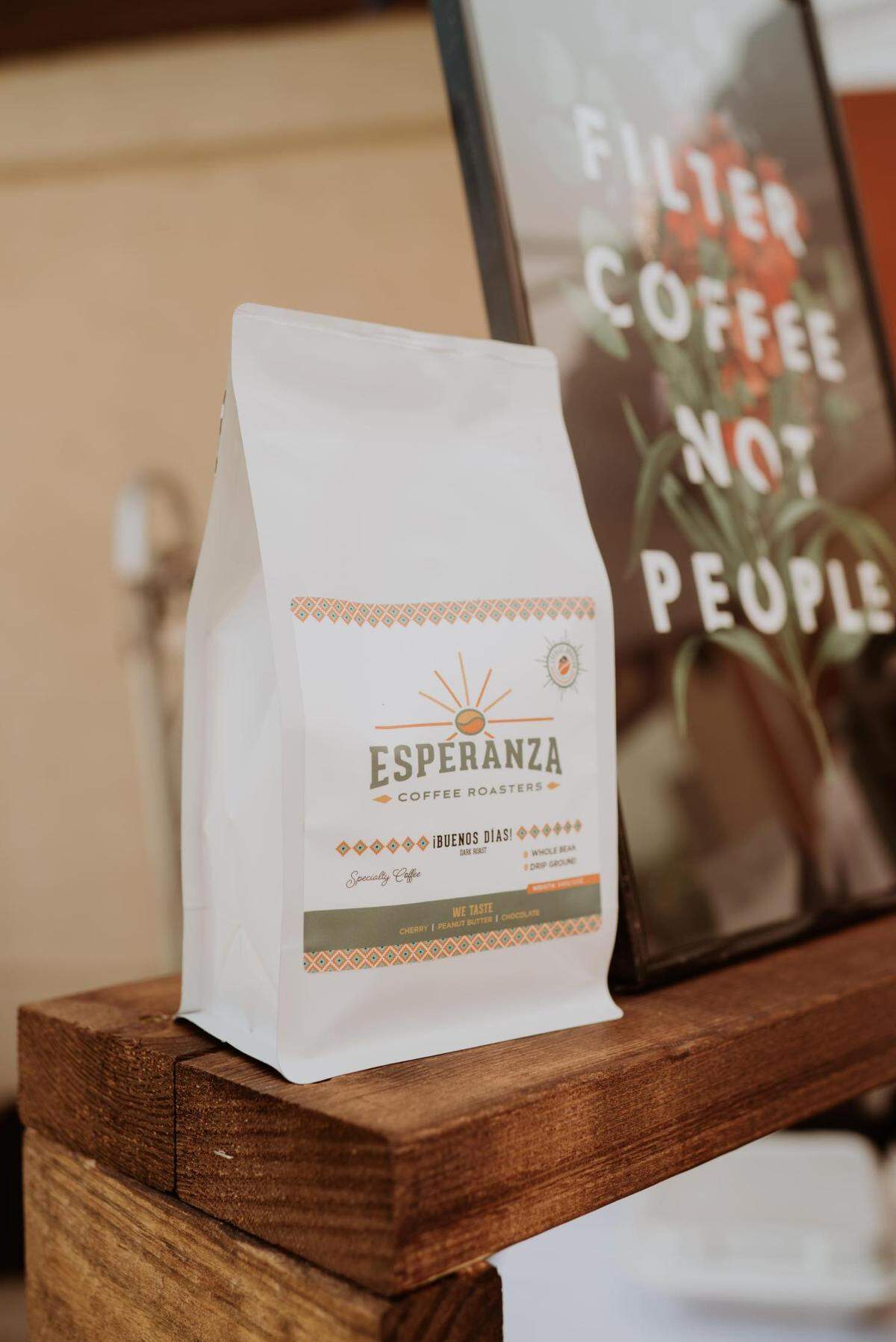 Customers can also get fresh-roasted coffee by the bag at the Esperanza Coffee Roasters pop-up event Saturday at NoMar Market.