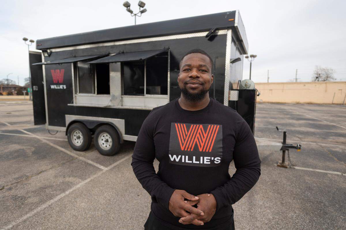 Willie Finley owns Willie’s Food Truck and serves chicken wings, okra and fries. He’s setting up a food truck lot near Kellogg and Woodlawn.
