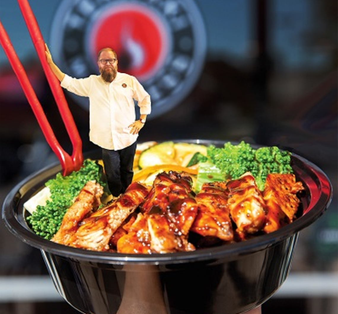 We just had to share this photo of Teriyaki Madness CEO Michael Haith superimposed into a teriyaki bowl. Didn’t we?