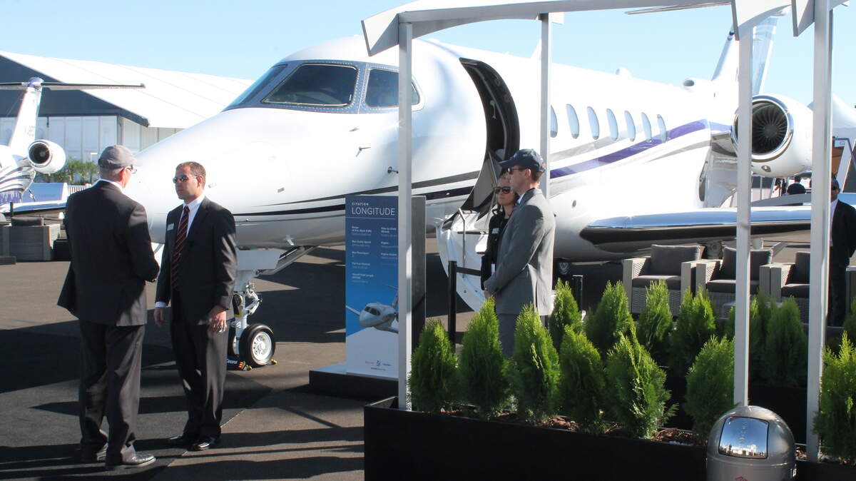 Textron Aviation officials said its flagship Cessna Citation Longitude -- the company's biggest business jet yet and seen here at the 2017 National Business Aviation Association convention in Las Vegas -- is in the "home stretch" of FAA type certification. As late as last June it was expected to be certified by the end of 2017.