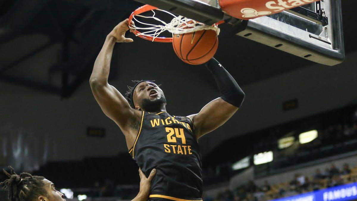 Wichita State’s Morris Udeze dunks the ball during the second half against Missouri on Friday night in Columbia.