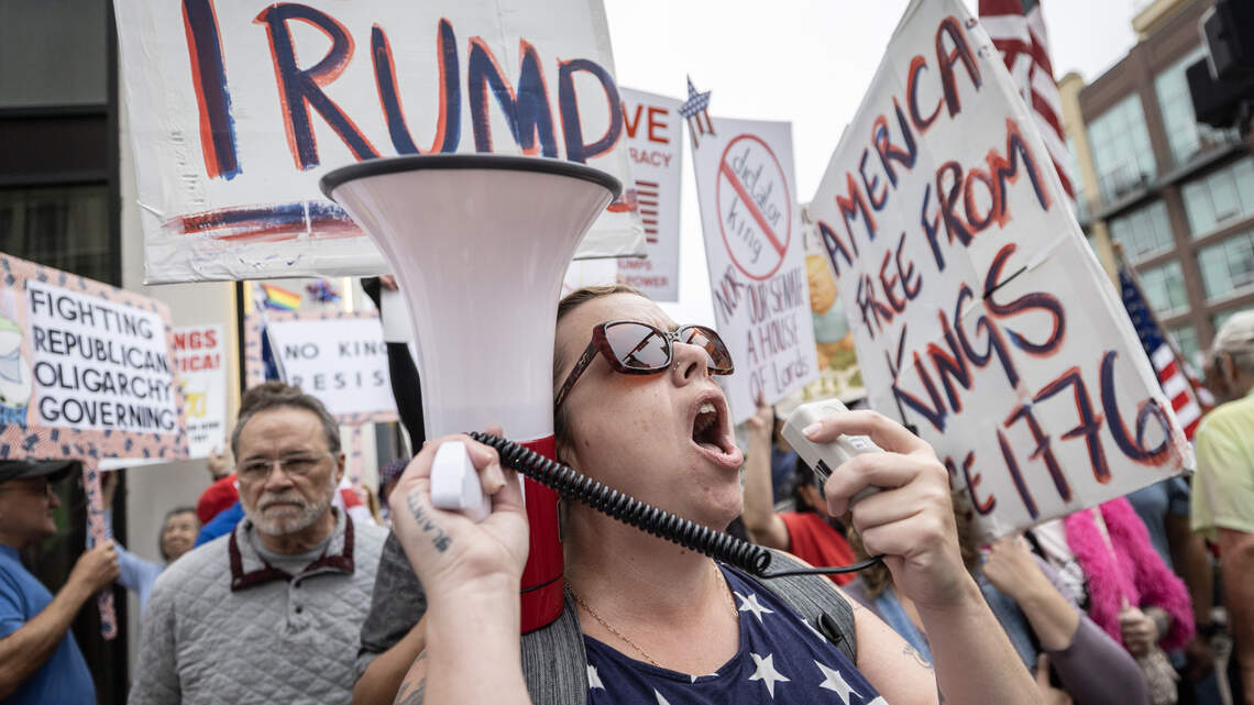 Protesters denounce President Trump at second ‘No Kings’ protest in Wichita