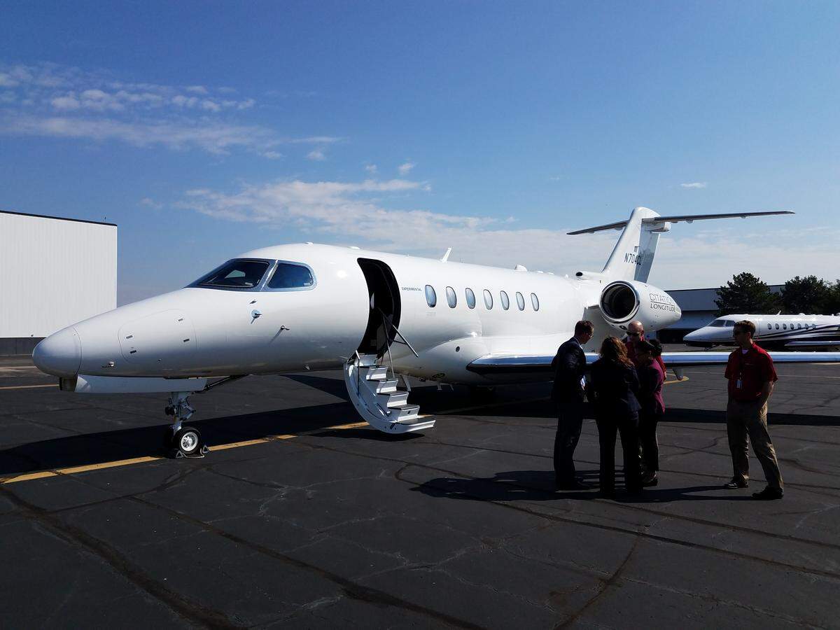 One of Textron Aviation’s Cessna Citation Longitude demonstration aircraft. File photo.