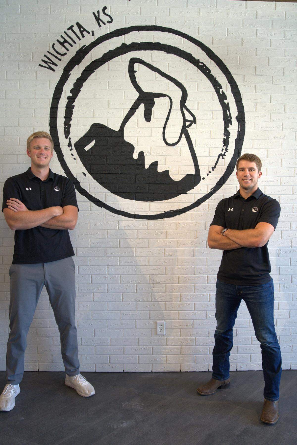 Jon Peterson, left, and Jacob O’Connor in their new restaurant: Another Broken Egg at K-96 and Oliver.