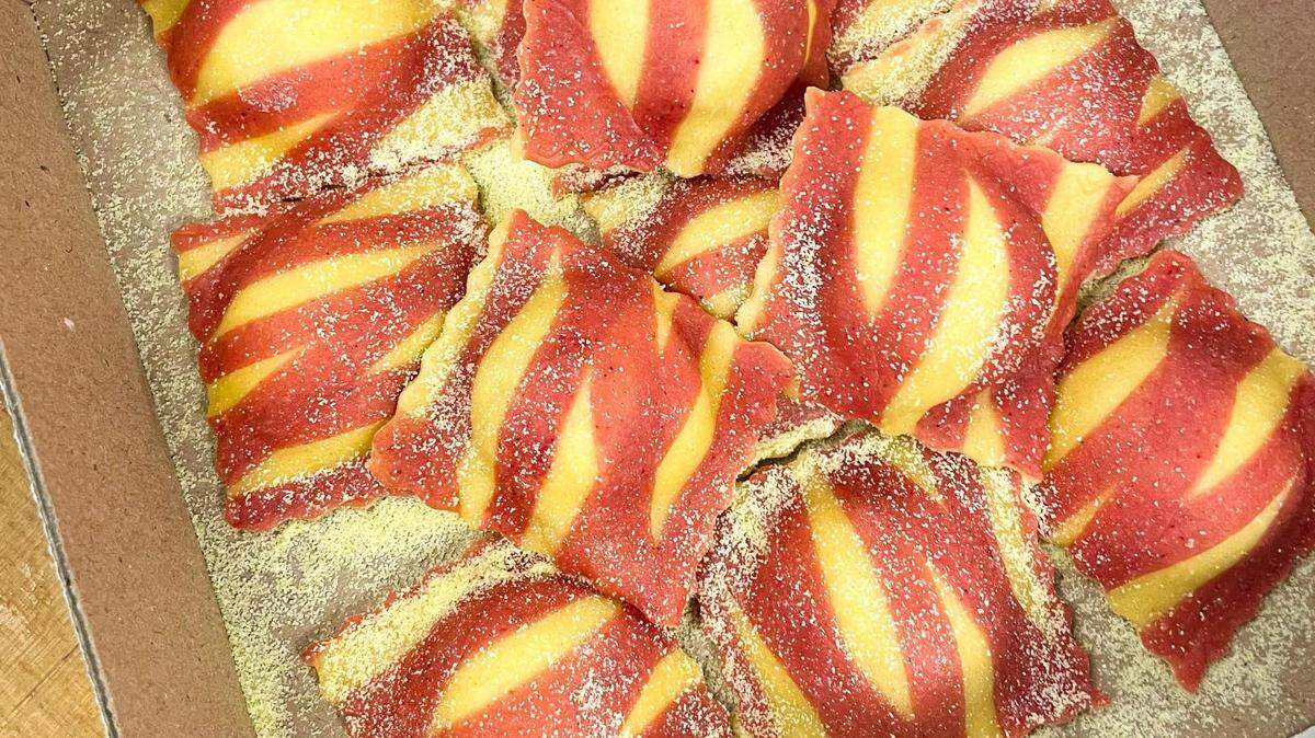 Viola’s Pantry makes fresh spaghetti and fettuccine but it also offers colorful stuffed pastas like ravioli.