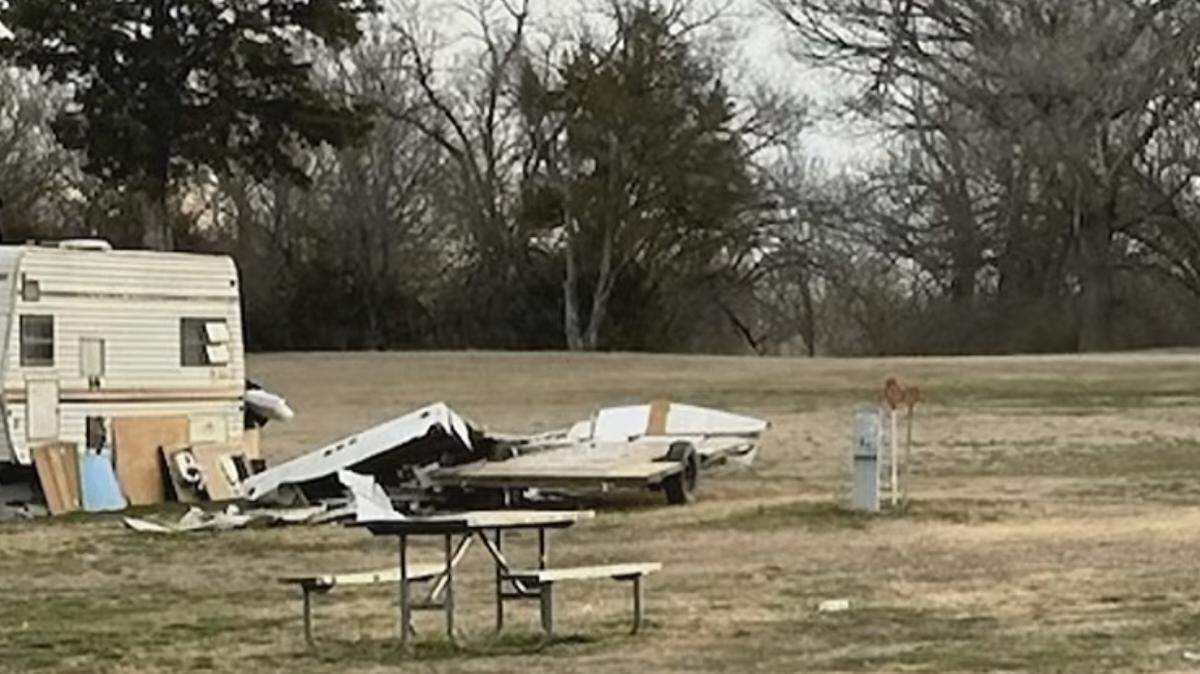 An abandoned campsite at Lake Afton Park. The Sedgwick County Commission is changing park policy to limit the number of days someone can camp at Lake Afton. The county also is increasing shelter, camping and boating rates.