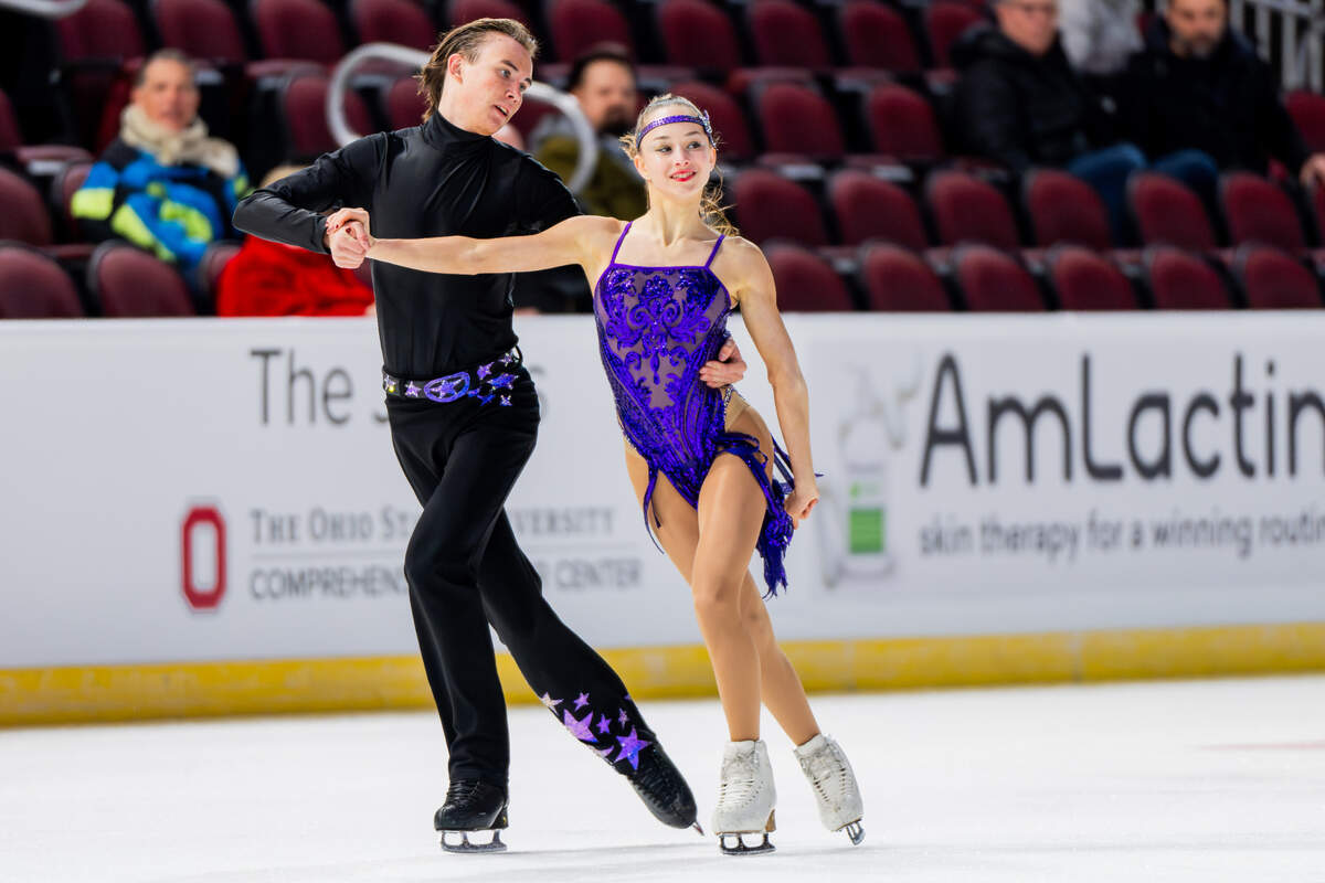 Hana Maria Aboian and Daniil Veselukhin took the lead in the junior rhythm dance with their performance at the U.S. Figure Skating Championships at Intrust Bank Arena on Tuesday.